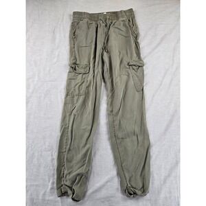 HM LOGG Womens Olive Green Lyocell Cargo Joggers Drawstring Pants Size 4